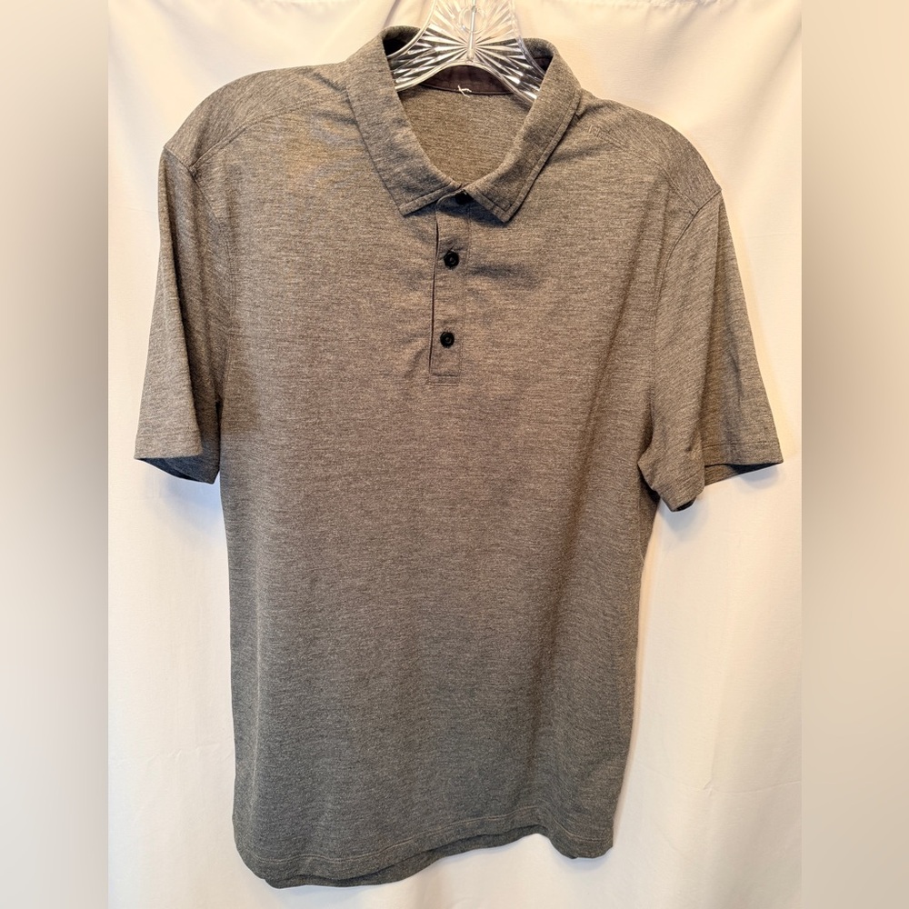 Lululemon Men’s Small/Medium Evolution Polo Heathered Gray Button Down Collar